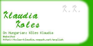 klaudia koles business card