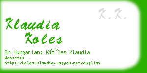 klaudia koles business card